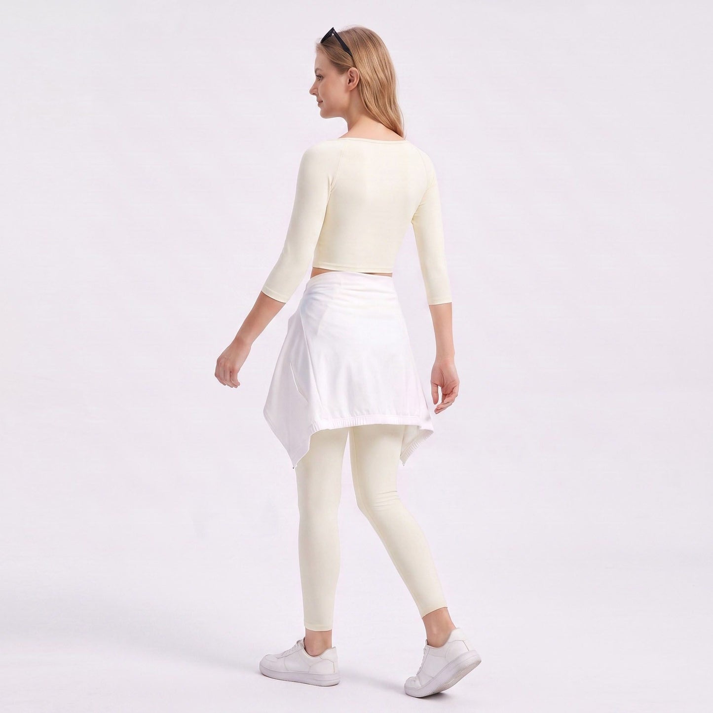 Off Shoulder 3/4 Sleeve Crop Workout Top