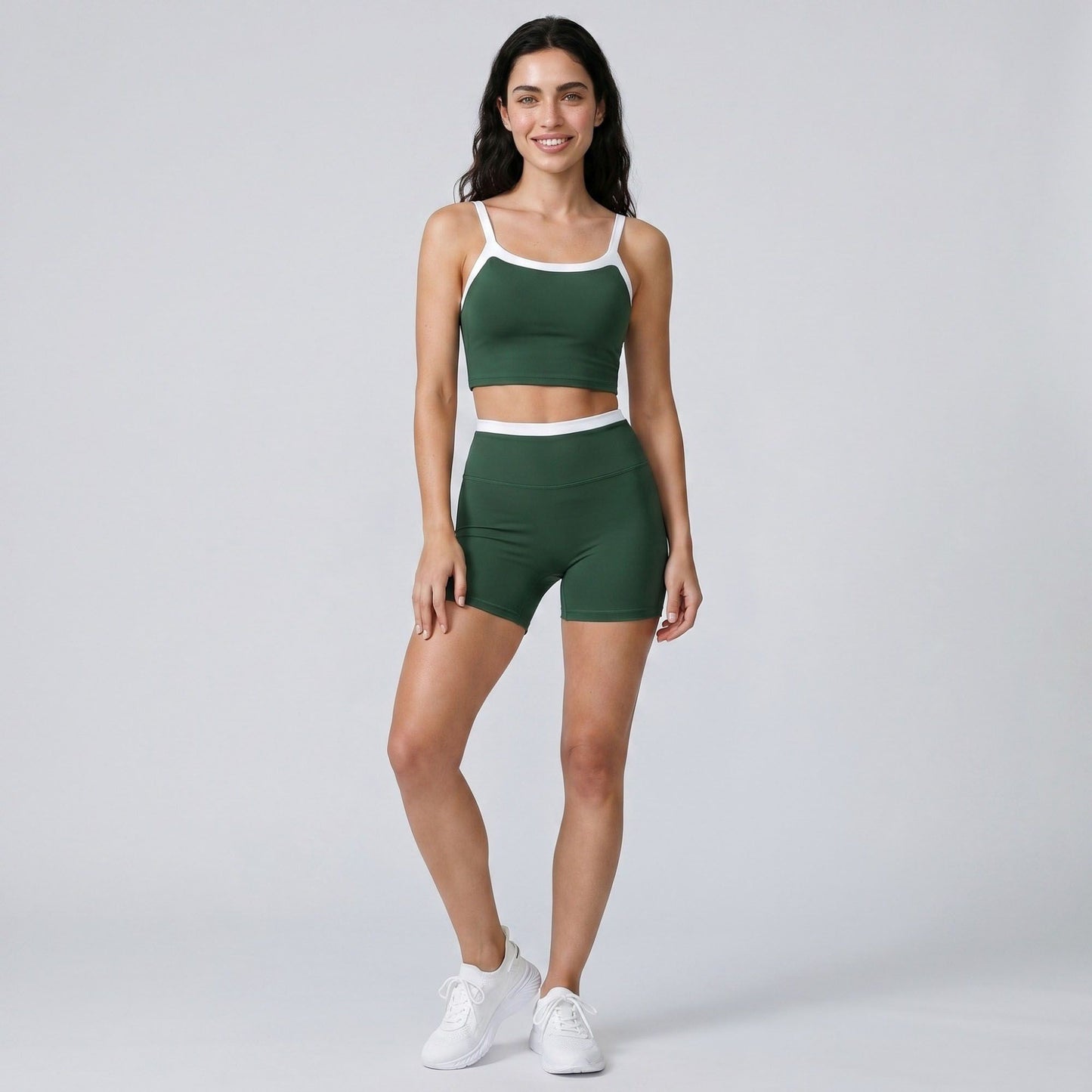Padded Sleeveless Longline Sports Bra Tank Top Scoop Neck Workout Yoga Crop Top