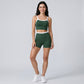 Padded Sleeveless Longline Sports Bra Tank Top Scoop Neck Workout Yoga Crop Top