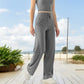 High Waisted Wide Leg Lounge Pants with Drawstring and Pockets