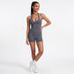 Padded Halter Wrap Front Longline Sports Bra Tank Top Workout Yoga Crop Top