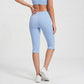 High Waist Capri Leggings Side Slit Cropped Workout Yoga Pants