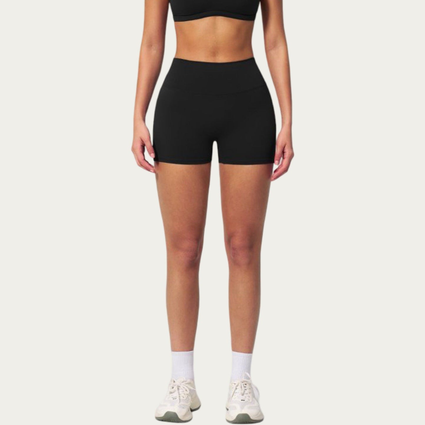 High Waist Mini Biker Shorts with Smooth Stretch Fabric and Supportive Fit