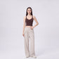 Cropped Yoga Tank Top with Built In Padding Scoop Neck Wide Strap Fitted Activewear Top