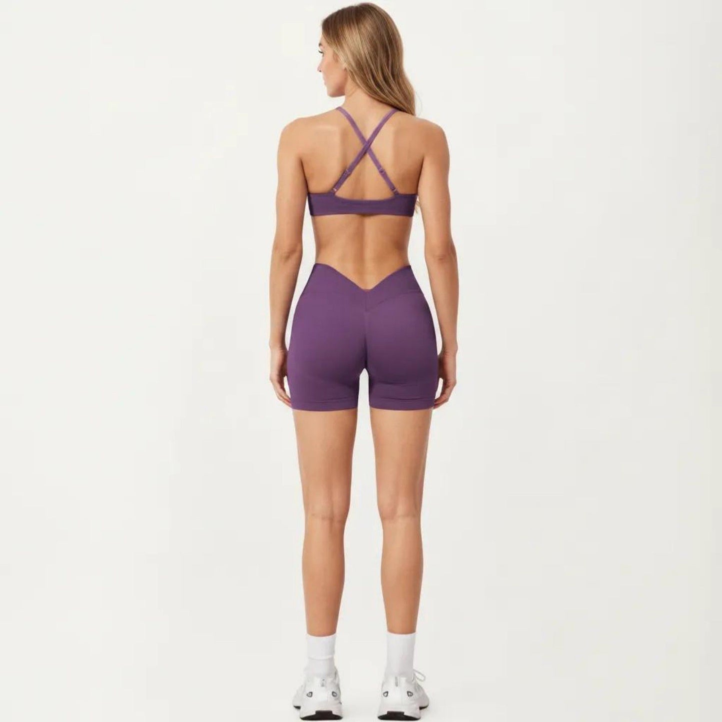 Strappy Sports Bra with Crisscross Back and Smooth Stretch Fit