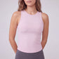 Sleeveless High Neck Cropped Yoga Tank Fitted Workout Activewear Top