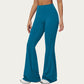 High Waist Flare Yoga Pants with Wide Leg Stretch Fit and Seam Detail