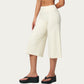 High Waist Capri Wide Leg Pants with Smooth Stretch Fabric and Relaxed Fit