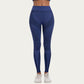 Seamless High Waist Ribbed Leggings with Sculpting Contour Panels and Compression Fit