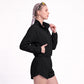 Cropped Full Zip Workout Jacket Lightweight Active Layer