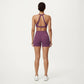 Racerback Sports Bra with Scoop Neck and Open Back Cutout Design