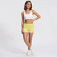 Fold Over Ruched Waistband Yoga Shorts Butt Lifting Workout Shorts
