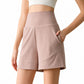 High Rise Athletic Shorts with Side Pockets