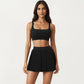 Crisscross Back Sports Bra with Square Neck and Smooth Stretch Fit