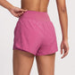 High Waist Running Shorts with Wide Waistband and Side Slits