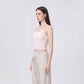 Contrast Trim Double Strap Cropped Cami Tank Top with Fitted Light Support Activewear Design