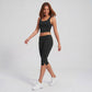 High Waist Capri Leggings Side Slit Cropped Workout Yoga Pants