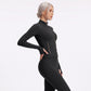 Full Zip Workout Jacket with Thumbholes and Zipper Pockets