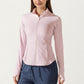 Full Zip Long Sleeve Active Jacket with Fitted Silhouette and High Neck