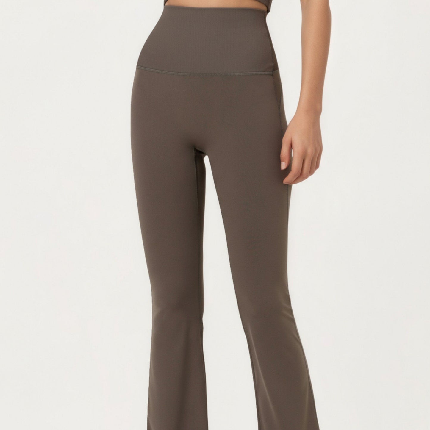 High Waist Flare Sweatpants with Slim Fit Stretch Fabric