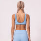 V Neck Sports Bra Contrast Trim Workout Top