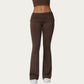 Foldover Waist Flare Leggings with Smooth Stretch Knit Fabric