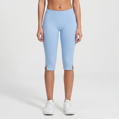 High Waist Capri Leggings Side Slit Cropped Workout Yoga Pants