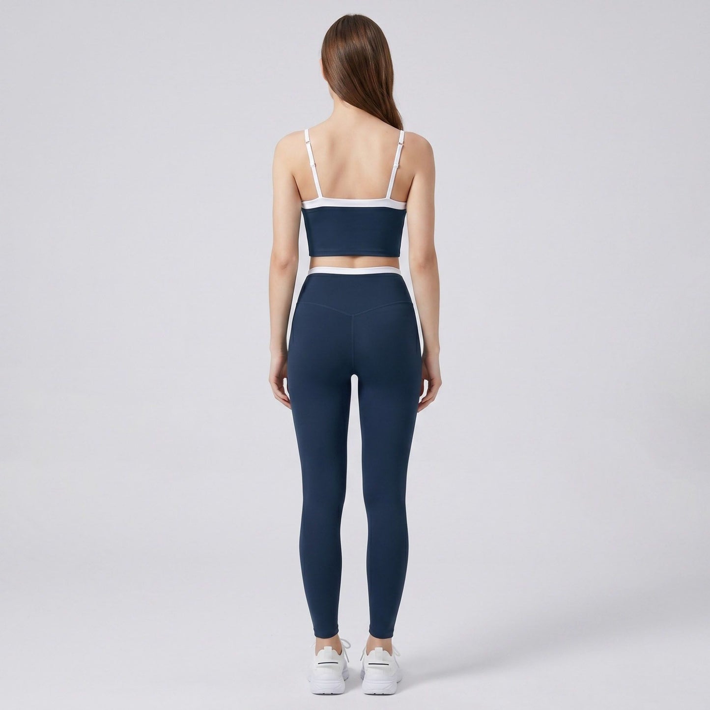 Padded Sleeveless Longline Sports Bra Tank Top Scoop Neck Workout Yoga Crop Top