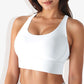 Scoop Neck Stretchy Cropped Banded Criss Cross Back Sports Bra