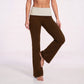 Foldover Waist Flare Yoga Pants Stretch Workout Pants