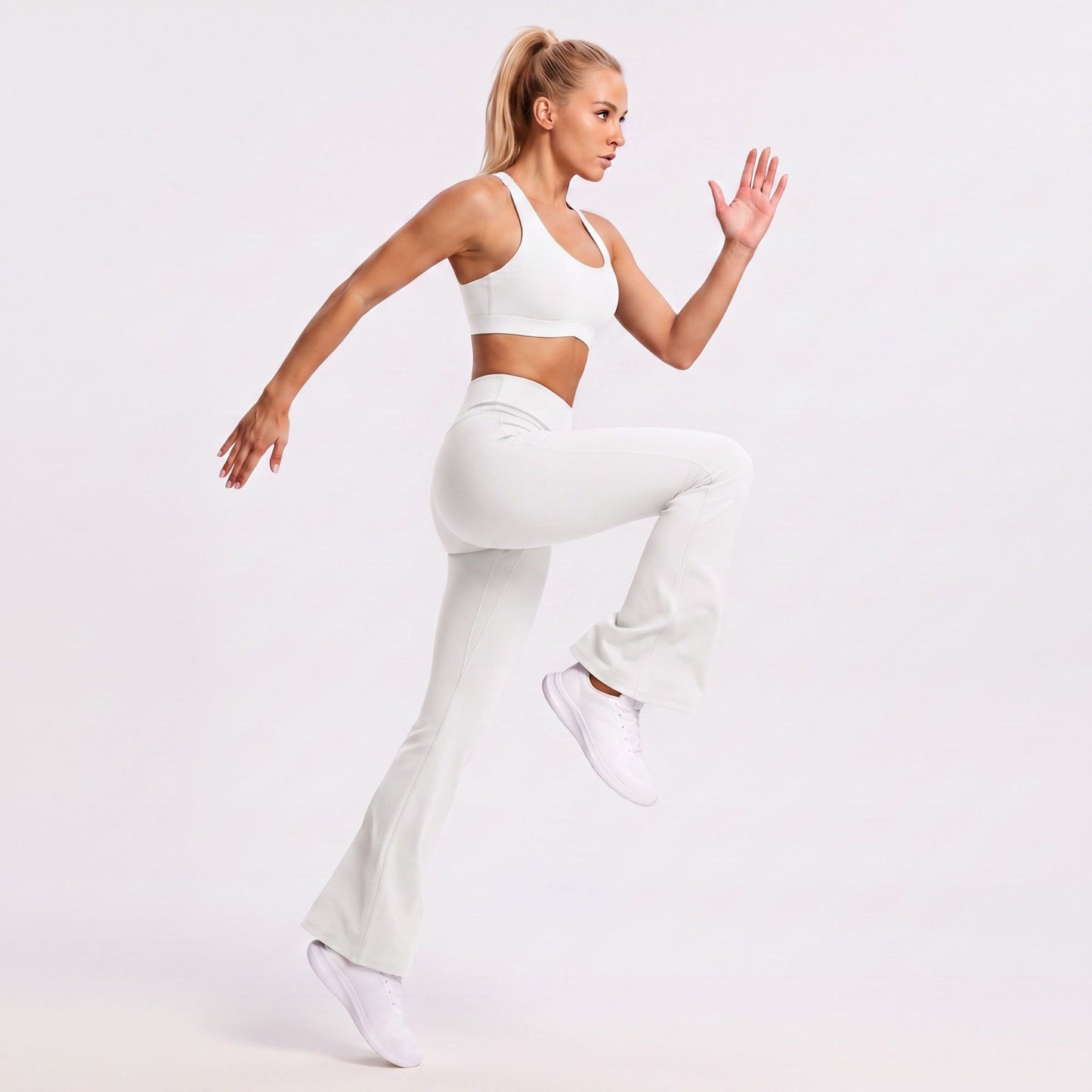 High Waist Scrunch Back Flare Leggings Stretch Yoga Pants