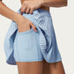 Pleated Athletic Skort with Built-In Shorts and Side Pocket