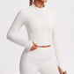 Cropped Full Zip Workout Jacket with Thumbholes