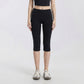 High Waist Capri Leggings with Wide Waistband Smooth Stretch Pull On Workout Yoga Pants