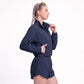 Cropped Full Zip Workout Jacket Lightweight Active Layer