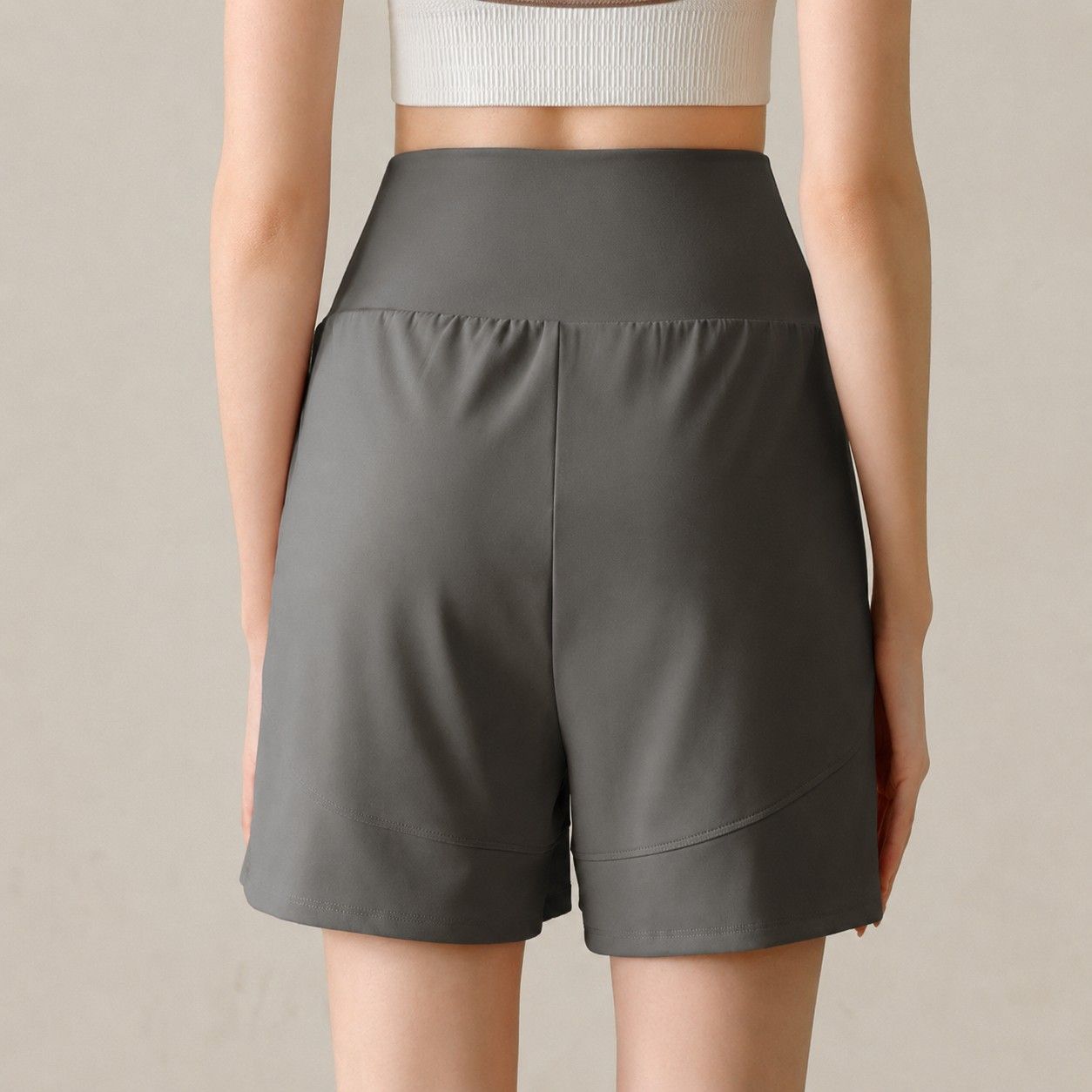 High Rise Athletic Shorts with Side Pockets