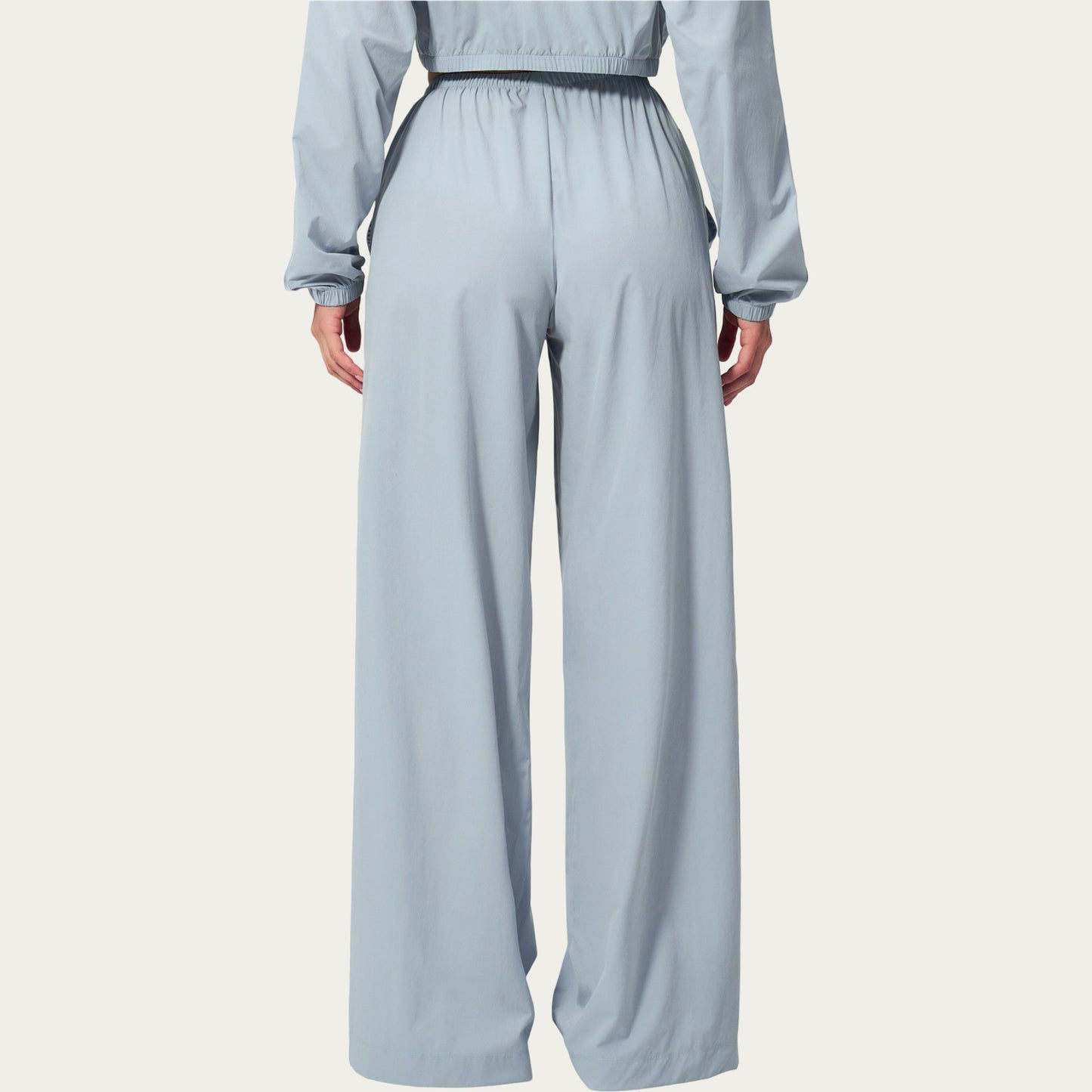 Wide Leg Lounge Pants with Elastic Waistband and Relaxed Draped Fit