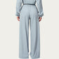 Wide Leg Lounge Pants with Elastic Waistband and Relaxed Draped Fit