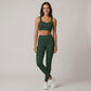 Wide Strap Sports Bra Scoop Neck High Impact Supportive Workout Yoga Gym Crop Top