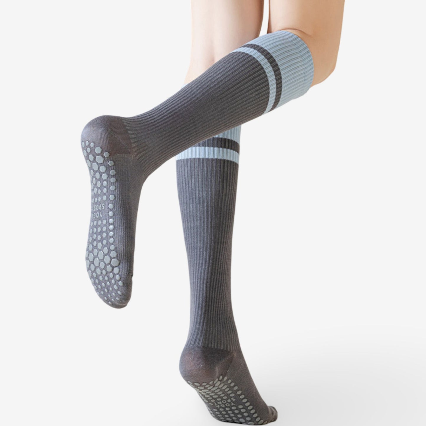 Colorblock Calf Compression Yoga Socks for Fitness and Pilates 3 Pack