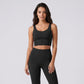 Padded Sleeveless Longline Sports Bra Tank Top Scoop Neck Workout Yoga Crop Top