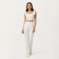 High Waist Flare Sweatpants with Slim Fit Stretch Fabric