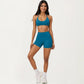 Halter Sports Bra with Open Back and Smooth Stretch Athletic Fit
