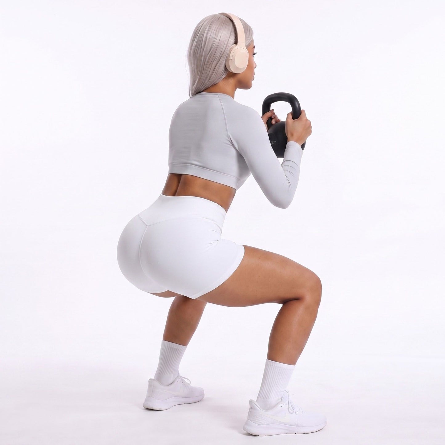 High Waist Scrunch Biker Shorts Stretch Workout Yoga Shorts
