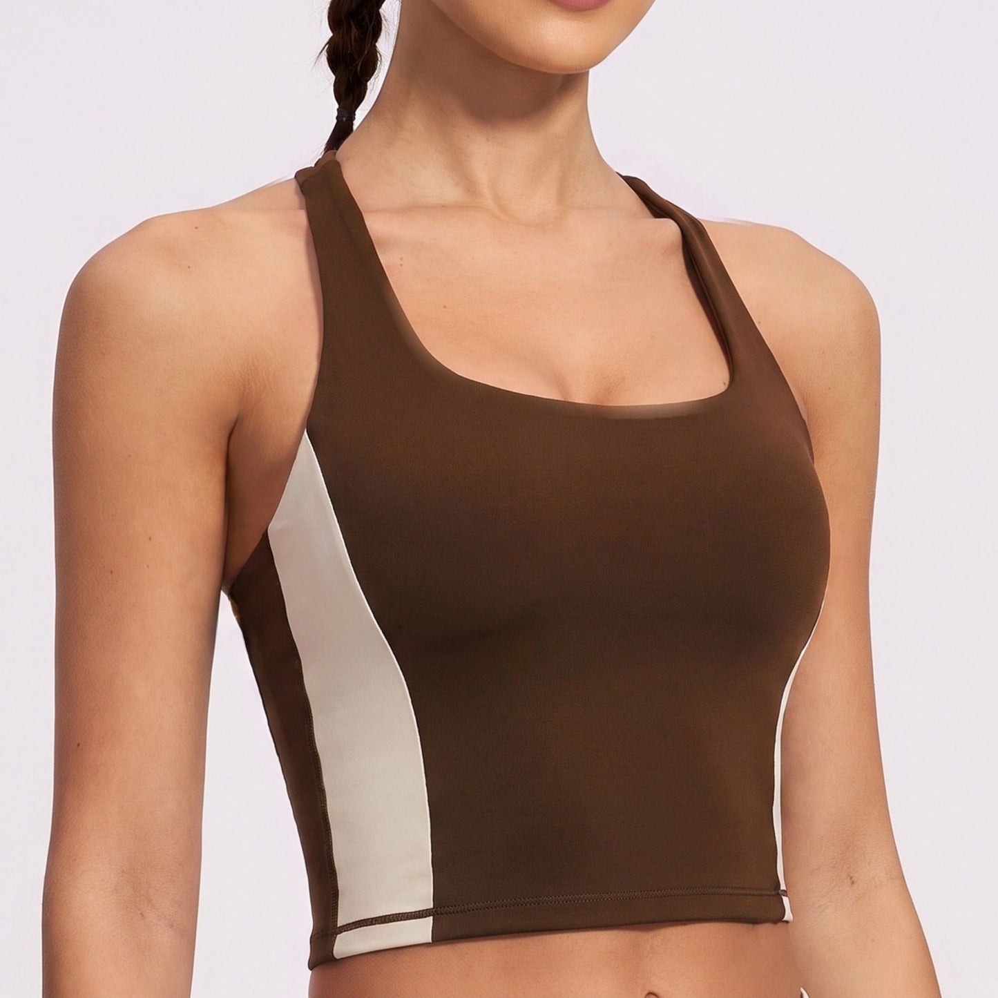 Square Neck Cropped Active Tank Top for Yoga Running Gym Workouts and Everyday Athleisure
