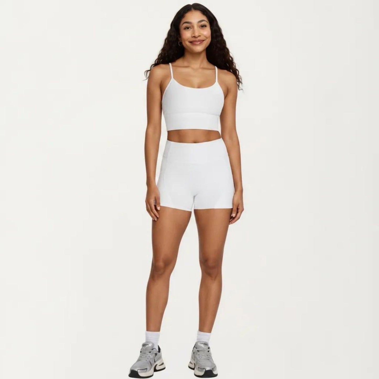 High Waist Biker Shorts with Side Pockets and Smooth Stretch Fit