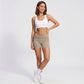 Fold Over Ruched Waistband Yoga Shorts Butt Lifting Workout Shorts