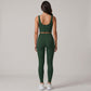 Padded Sleeveless Longline Sports Bra Tank Top Scoop Neck Workout Yoga Crop Top