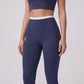 High Waist Contrast Waistband Full Length Active Leggings for Workouts and Everyday Wear