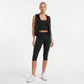 High Waist Side Stripe Capri Leggings Wide Waistband Cropped Workout Yoga Pants